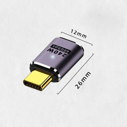Adaptateur droit 240 W USB-C/Type-C femelle vers USB-C/Type-C mâle 40 Gbit/s avec lumière SH7492141-07